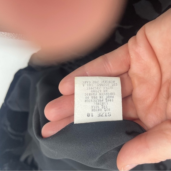 Vtg Donna Ricco Black Velvet Burnout Maxi Slip Dress Silk Size 10 Whimsygoth Y2K - Picture 13 of 14